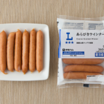 ローソンのあらびきウインナー。税込価格：192円、カロリー：360kcal、たんぱく質：9.8g、脂質：32.8g、炭水化物：6.5g、糖質：6.5g、食物繊維：0g、食塩相当量：2.1g。