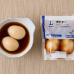 ローソンの煮たまご。税込価格：259円、カロリー：78kcal、たんぱく質：6.5g、脂質：5.5g、炭水化物：0.6g、糖質：0.4g、食物繊維：0.2g、食塩相当量：0.7g。
