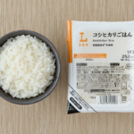 ローソンのコシヒカリごはんを比較する。税込価格：198円。