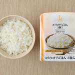 ローソンのコシヒカリごはん 3個入を比較する。税込価格：578円。