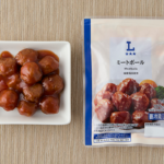 ローソンのミートボール。税込価格：140円、カロリー：207kcal、たんぱく質：6.8g、脂質：8.8g、炭水化物：25.7g、糖質：24.7g、食物繊維：1g、食塩相当量：1.9g。
