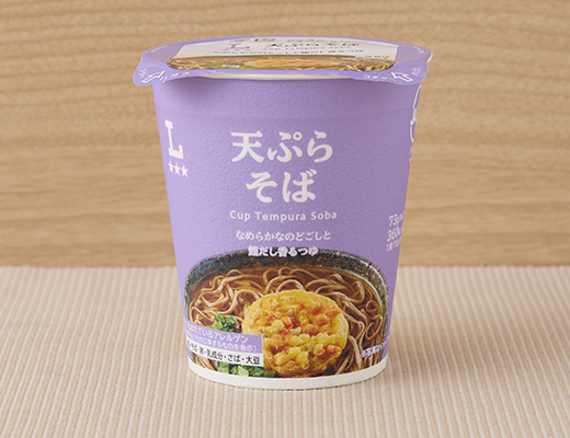ローソンの天ぷらそばを比較する。税込価格：168円、カロリー：360kcal、1円あたりカロリー：2.14kcal/円、たんぱく質：7.5g、1円あたりたんぱく質：0.04g/円、脂質：19g、炭水化物：41g、糖質：38.6g、食物繊維：2.4g、食塩相当量：4.1g。
