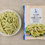 ローソンのサクッと食感 ビーノ うま塩こしょう味を比較する。税込価格：138円、カロリー：424kcal、1円あたりカロリー：3.07kcal/円、たんぱく質：8.4g、1円あたりたんぱく質：0.06g/円、脂質：32.8g、炭水化物：25.3g、糖質：22.2g、食物繊維：3.2g、食塩相当量：1.2g。