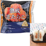 ローソンのプレミアムおにぎり 熟成生たらこ。税込価格：275円、カロリー：197kcal、たんぱく質：5.7g、脂質：1.2g、炭水化物：41.3g、糖質：40.3g、食物繊維：1g、食塩相当量：1.1g。