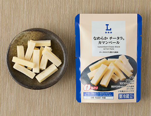 ローソンのなめらかチータラ® カマンベールを比較する。税込価格：146円、カロリー：97kcal、1円あたりカロリー：0.66kcal/円、たんぱく質：4.1g、1円あたりたんぱく質：0.03g/円、脂質：6.3g、炭水化物：5.9g、糖質：5.9g、食物繊維：0g、食塩相当量：0.7g。