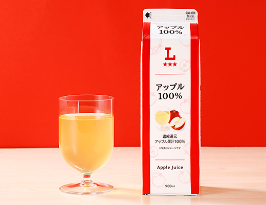 アップル100％ ローソン 甘味と酸味のバランスがとれた、すっきりした味わいのりんごジュース。