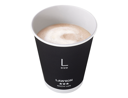 ローソンのカフェラテ(L)。税込価格：288円、カロリー：120kcal、たんぱく質：6.4g、脂質：7g、炭水化物：10.5g、糖質：10.3g、食物繊維：0.2g、食塩相当量：0.2g。