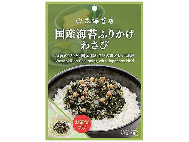 セブンイレブンの山本海苔店 国産海苔ふりかけわさびを比較する。税込価格：214円。アレルギー：乳、小麦。
