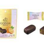 セブンイレブンのゴディバ ゼリーチョコレートダークチョコレートオレンジ４粒入を比較する。税込価格：518円。アレルギー：乳。