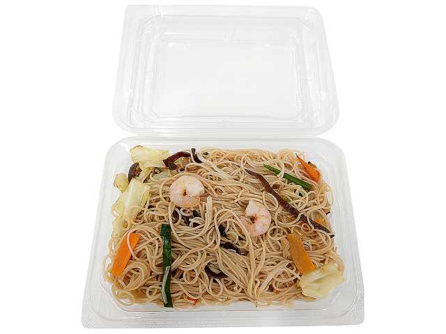 セブンイレブンの香ばし五目焼ビーフンを比較する。税込価格：430円、カロリー：319kcal、1円あたりカロリー：0.74kcal/円、たんぱく質：5.4g、1円あたりたんぱく質：0.01g/円、脂質：10.3g、炭水化物：53.2g、糖質：49.1g、食物繊維：4.1g、食塩相当量：2.7g。ビーフンと野菜を香ばしく炒めた五目焼ビーフンです。アレルギー：小麦、えび。