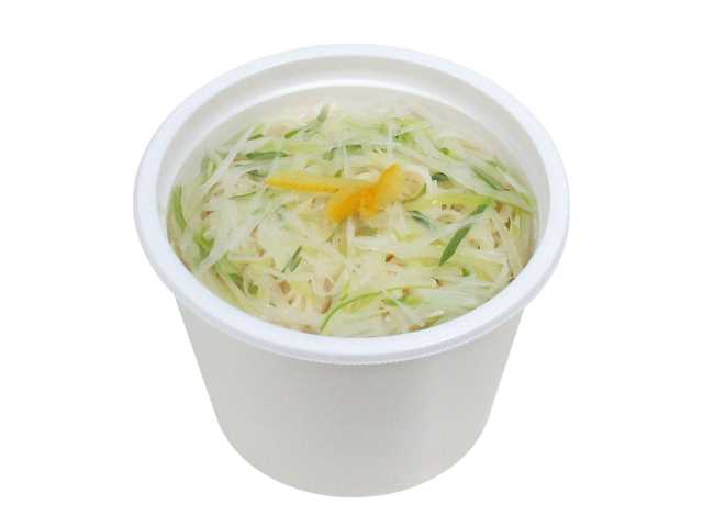 セブンイレブンの柚子香るあったかお出汁の島原手延べそうめんを比較する。税込価格：322円、カロリー：143kcal、1円あたりカロリー：0.44kcal/円、たんぱく質：7.1g、1円あたりたんぱく質：0.02g/円、脂質：0.6g、炭水化物：27.8g、糖質：26.6g、食物繊維：1.2g、食塩相当量：3.3g。柚子香るお出汁で味わう温かい島原手延べそうめんです。アレルギー：小麦。