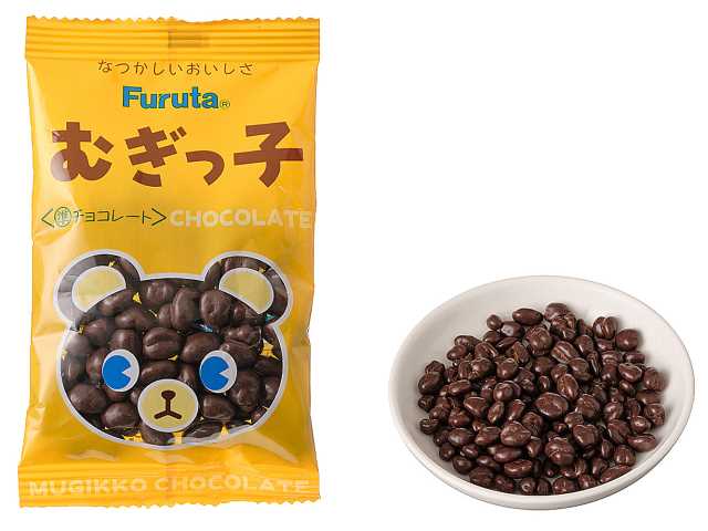 セブンイレブンのフルタ むぎっ子チョコを比較する。税込価格：70円。アレルギー：乳、小麦。