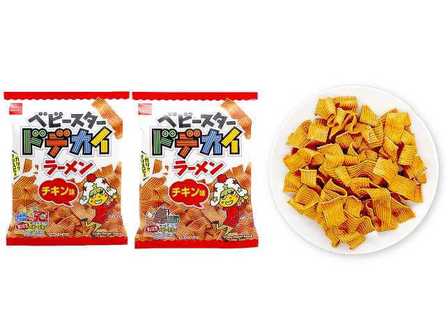 セブンイレブンのおやつカンパニー ベビースタードデカイラーメン チキン味を比較する。税込価格：151円。アレルギー：卵、小麦。