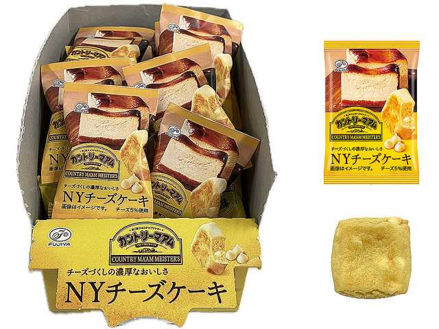 セブンイレブンの不二家 カントリーマアムマイスターズ ＮＹチーズケーキ １枚を比較する。税込価格：43円。アレルギー：卵、乳、小麦。