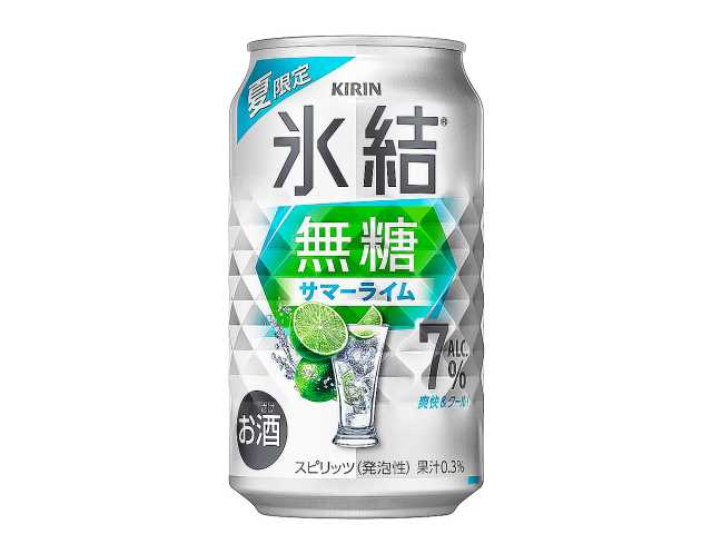 セブンイレブンのキリン 氷結 無糖 サマーライム ３５０ｍｌを比較する。税込価格：185円。