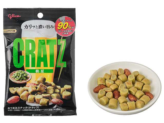 セブンイレブンのグリコ クラッツ 枝豆を比較する。税込価格：171円。アレルギー：乳、小麦。
