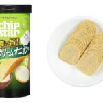 セブンイレブンのヤマザキビスケットチップスターＳ濃い旨サワークリームオニオンを比較する。税込価格：171円。アレルギー：乳。