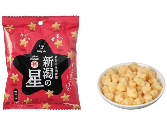 セブンイレブンの越後製菓 新潟の星 甘から ４０ｇを比較する。税込価格：149円。アレルギー：小麦。
