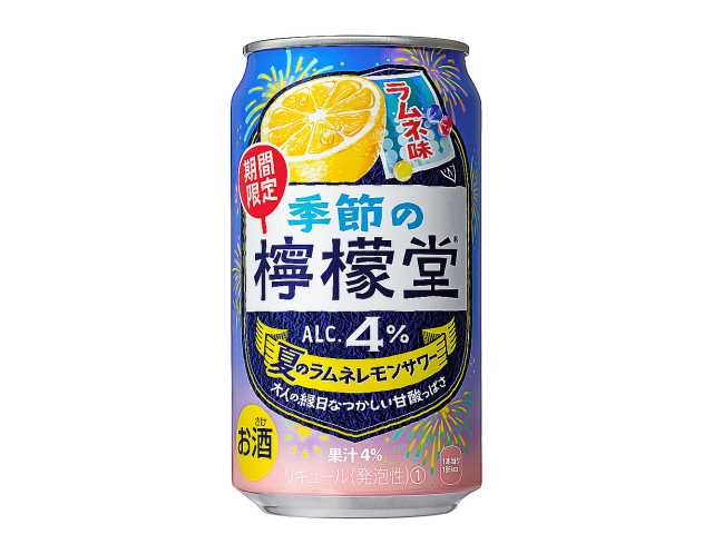 セブンイレブンの季節の檸檬堂 夏のラムネレモンサワー ３５０ｍｌを比較する。税込価格：176円。