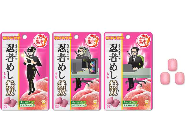 セブンイレブンの味覚糖 忍者めし無双 ももを比較する。税込価格：160円。