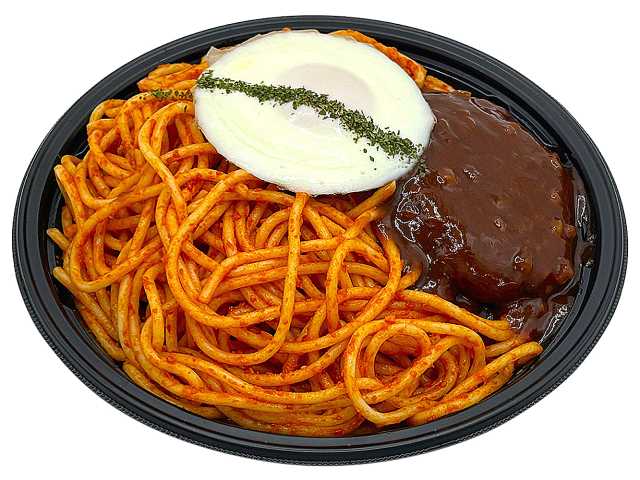 セブンイレブン ガッツリ喰らう ガリトマパスタ＆ハンバーグ