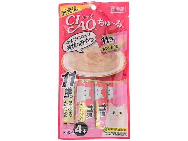 セブンイレブン チャオちゅ～る１１歳まぐろかつお１４ｇ×４本