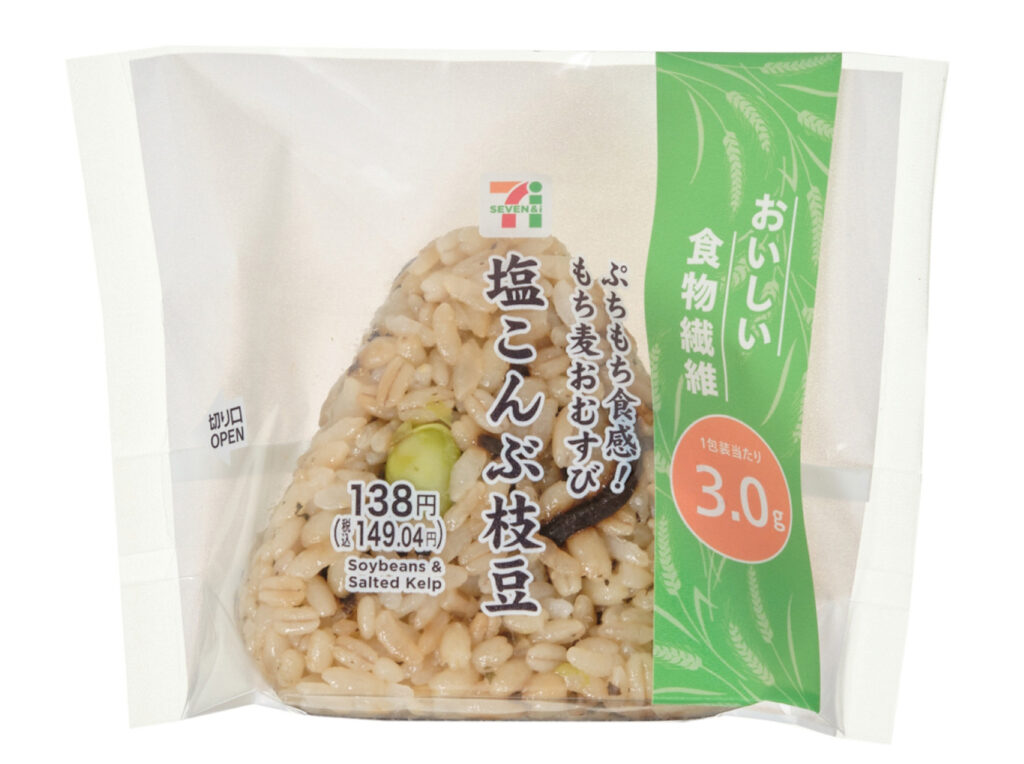 セブンイレブン ぷちもち食感！もち麦おむすび 塩こんぶ枝豆
