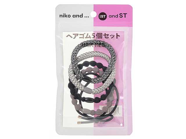 セブンイレブン ニコアンド ヘアゴム５個セット ＳＶ