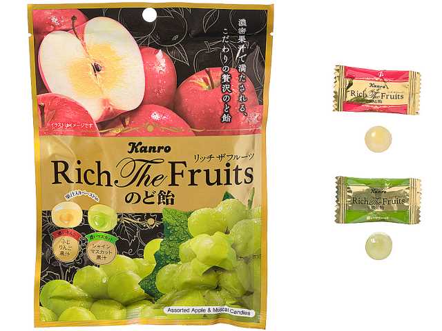 セブンイレブン カンロ リッチザフルーツのど飴 濃いりんご＆濃いマスカット