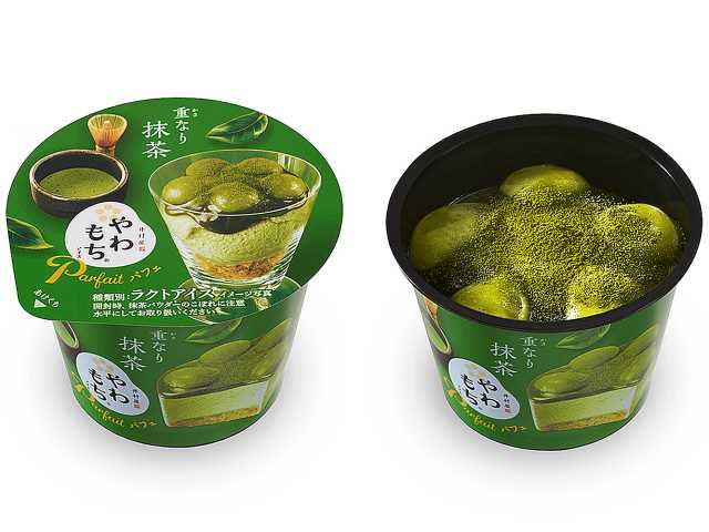 セブンイレブン 井村屋 やわもちパフェ 重なり抹茶