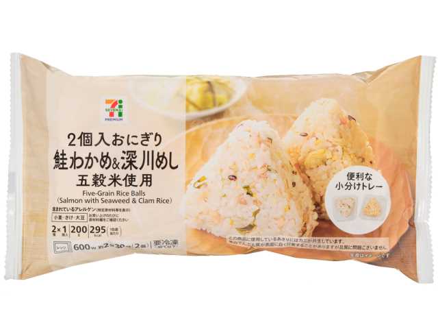 セブンイレブン ７Ｐ ２個入おにぎり 鮭わかめ＆深川めし