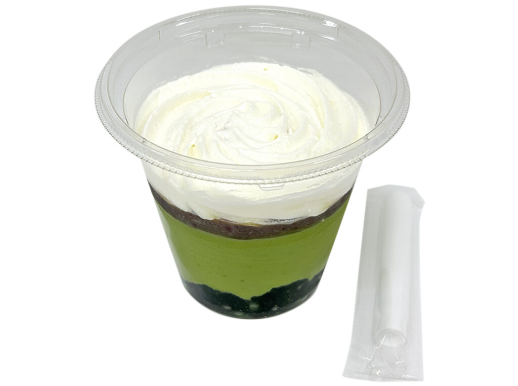 セブンイレブン まぜまぜスイーツ八女抹茶ラテ抹茶わらび＆粒あん