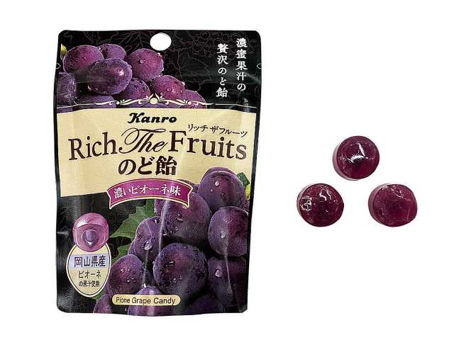 セブンイレブン カンロ リッチザフルーツのど飴 濃いピオーネ味 小袋
