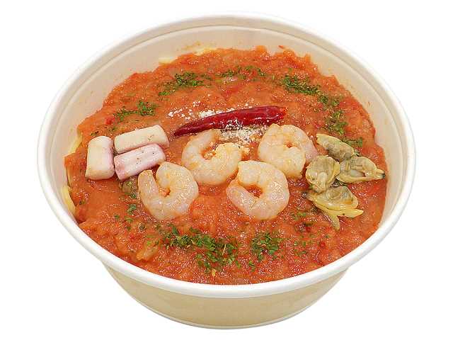 セブンイレブン 高崎パスタ ベスビオ 魚介の辛口トマトスープパスタ