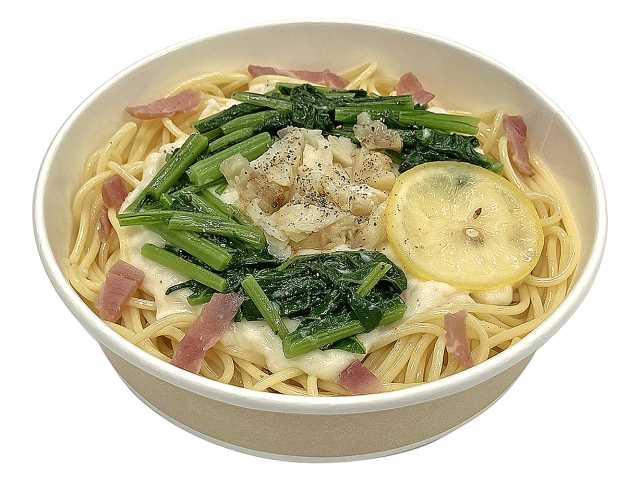 セブンイレブン 長禅寺菜と白身魚のレモンクリームパスタ